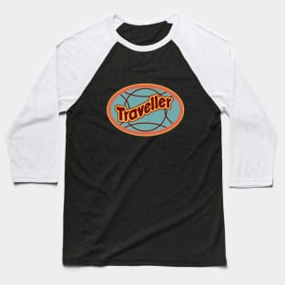 Retro Traveder Badge - Vintage backpacker Sticker - Classic Travel Illustration Baseball T-Shirt